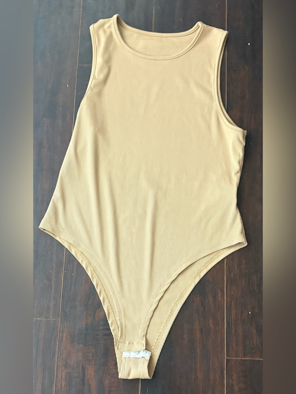 SHEIN Ribbed Nude Beige Sleeveless Bodysuit | Size XL | Stretchy Basic Tank
